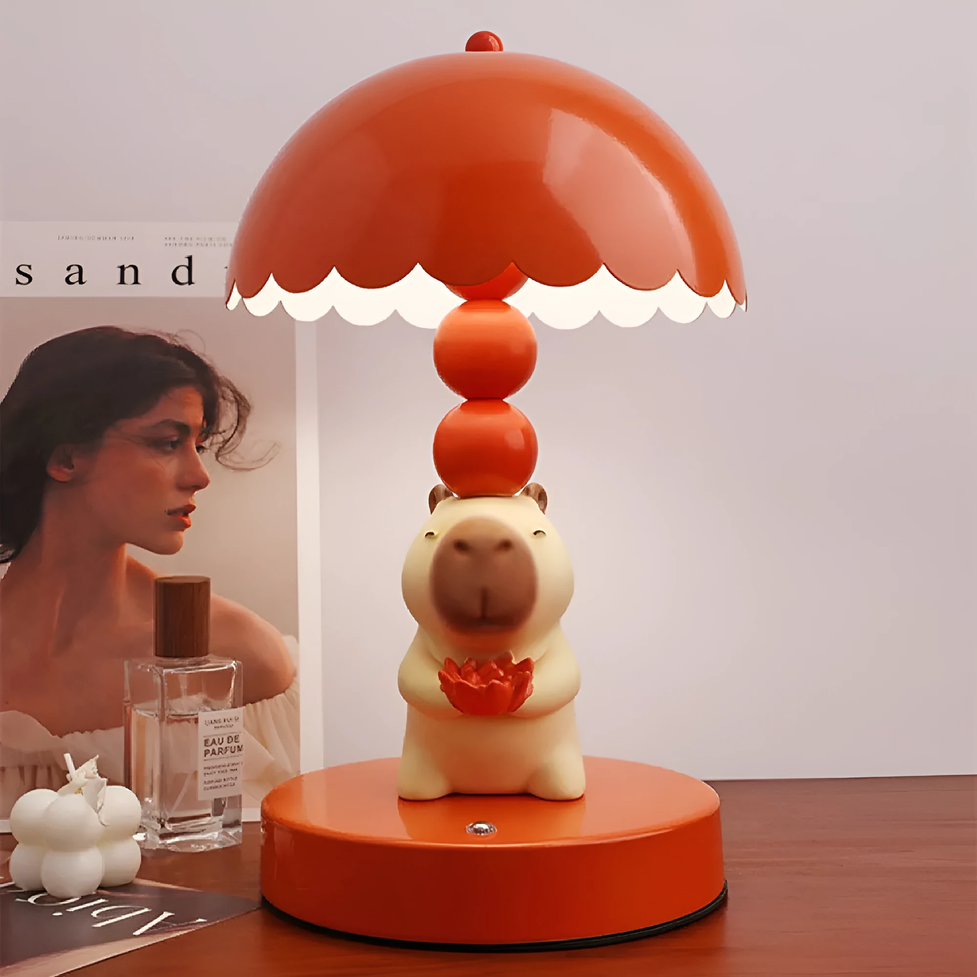 Kappabala resin wrought iron bedroom table lamp night light simple modern design