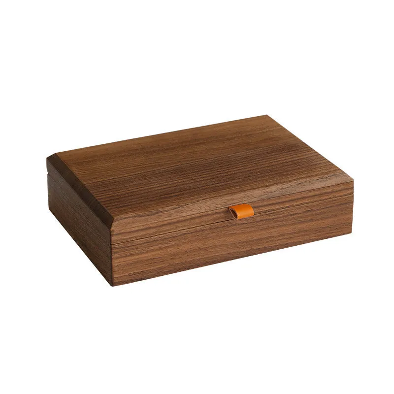 Large capacity household walnut jewellery box in retro style for storing necklaces rings earrings and bracelets