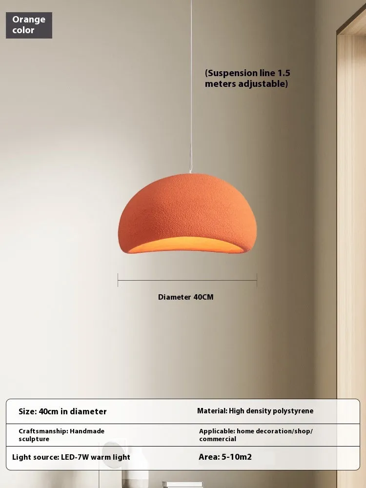 Modern simplicity chandelier handmade from high density polystyrene, 50cm diameter, orange colour option, for commercial use