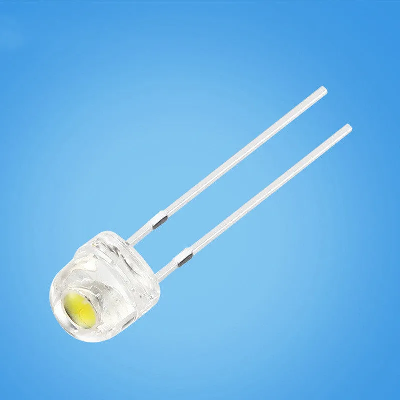High brightness F5 straw hat white light emitting diode lamp bead with two metal leads