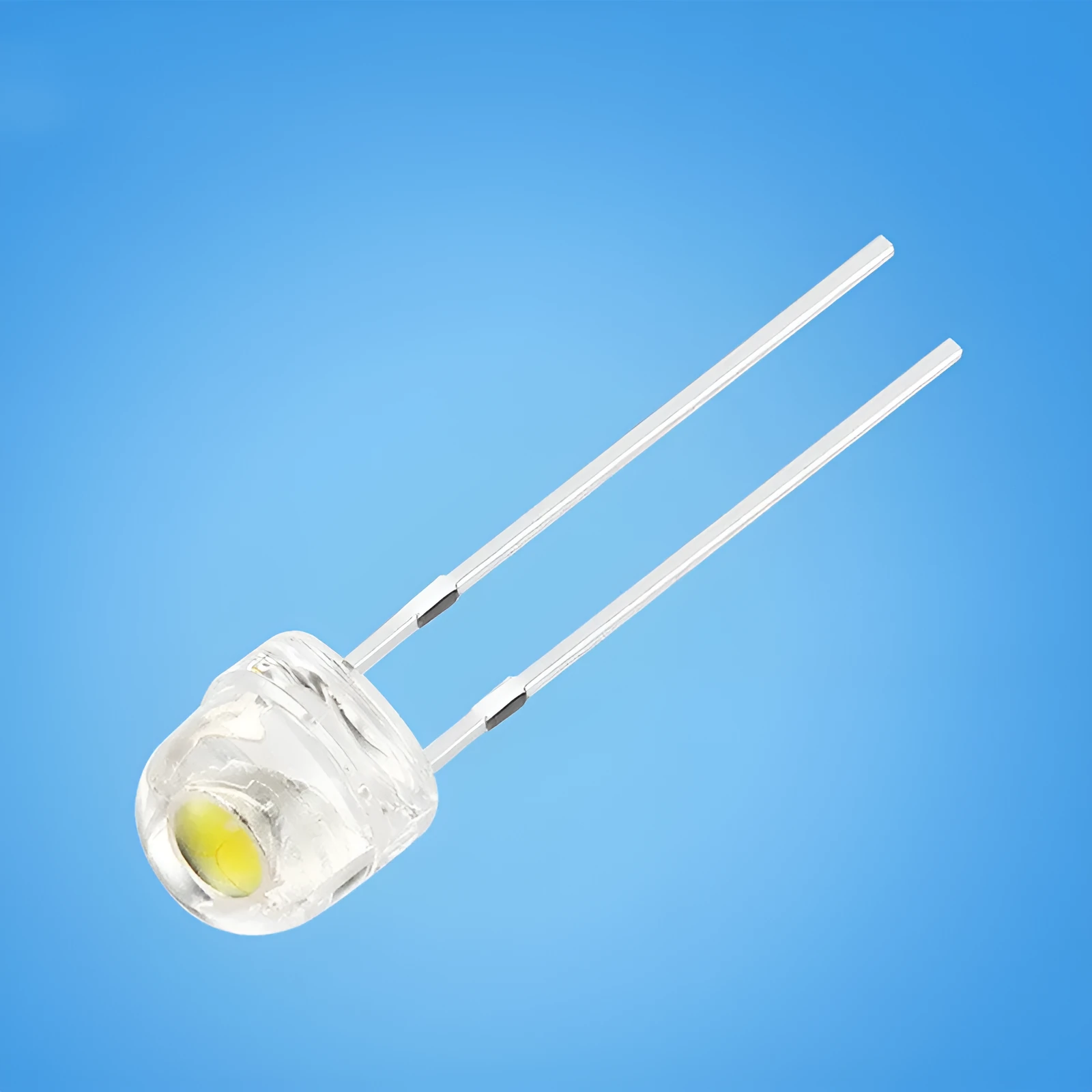 High brightness F5 straw hat white light emitting diode lamp bead with two metal leads