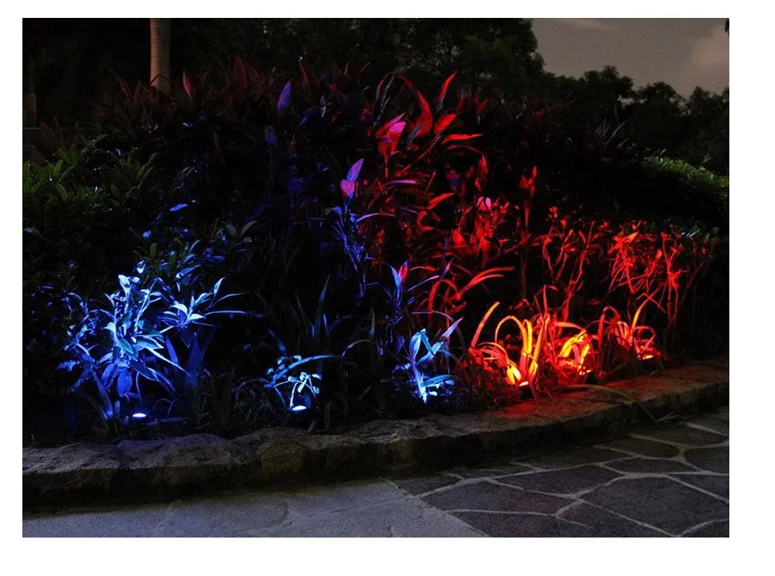 Solar underwater light set with three RGB LED lamps, black ABS housing, and polysilicon panel for garden ponds