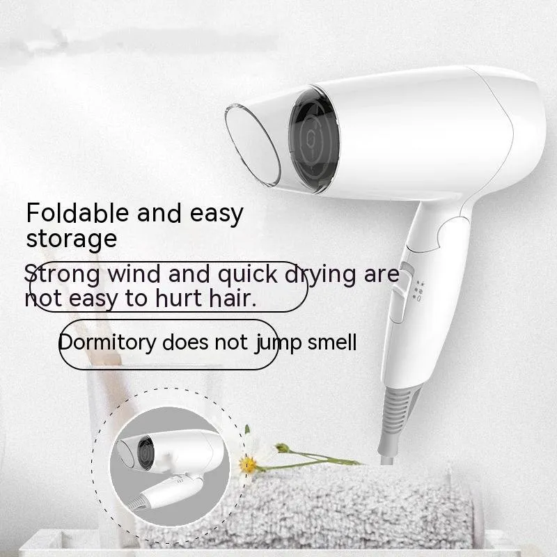 Moon White portable 1400W hair dryer with overheating protection and 150cm cord on white background