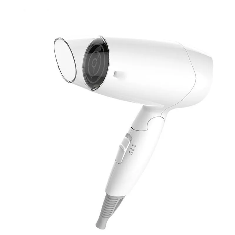 Moon White portable 1400W hair dryer with overheating protection and 150cm cord on white background