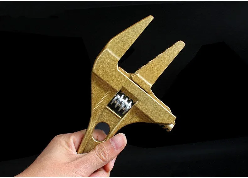 Silver toothless light movable wrench Japanese style with 200mm length and 68mm opening