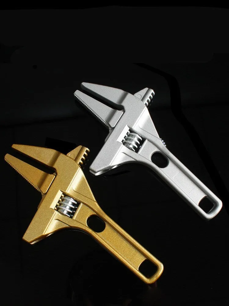 Silver toothless light movable wrench Japanese style with 200mm length and 68mm opening