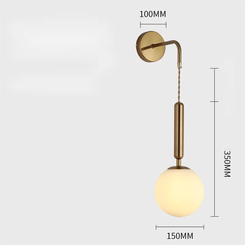 Glass shade ceiling wall lamp with iron plated bronze finish, E14 warm light, ceiling tray 10cm