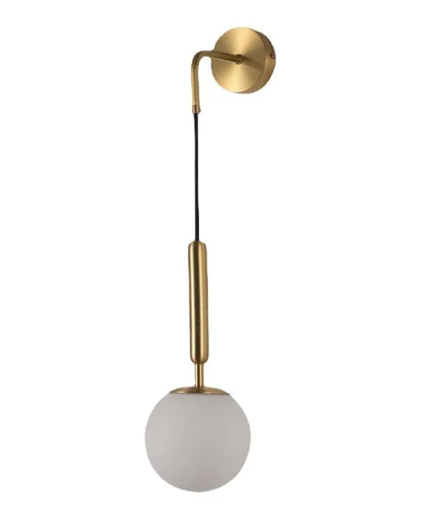 Glass shade ceiling wall lamp with iron plated bronze finish, E14 warm light, ceiling tray 10cm