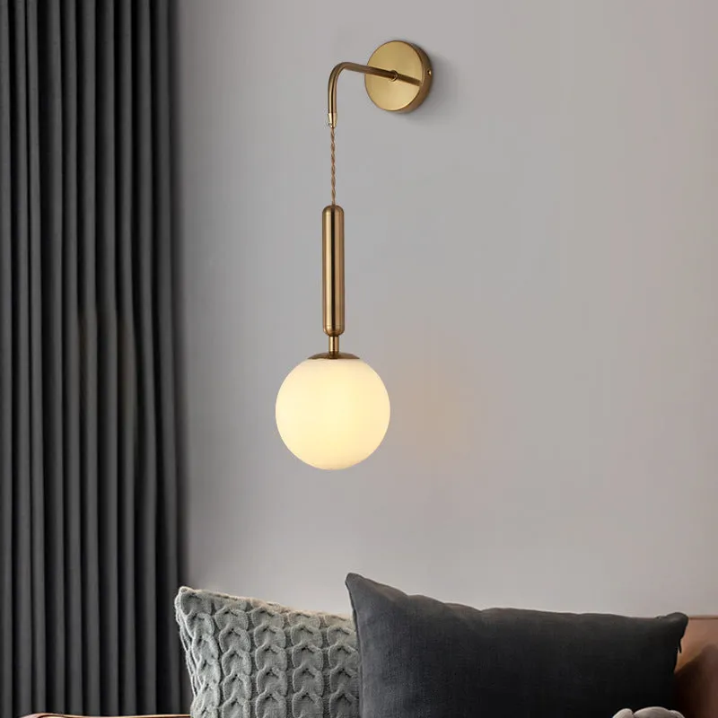 Glass shade ceiling wall lamp with iron plated bronze finish, E14 warm light, ceiling tray 10cm