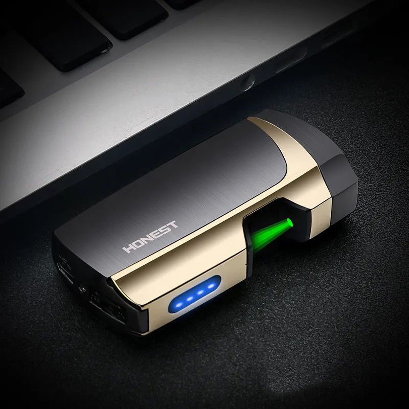 Multi-function metal windproof cigarette lighter in 5 colours, size 74.6 x 35.6 x 17mm, gift box