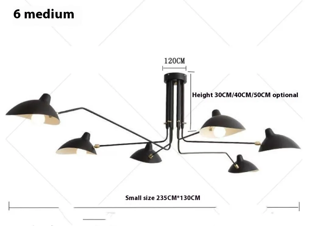 Nordic ceiling lamp with 3 heads size 185CM for bedroom or dining room warm light