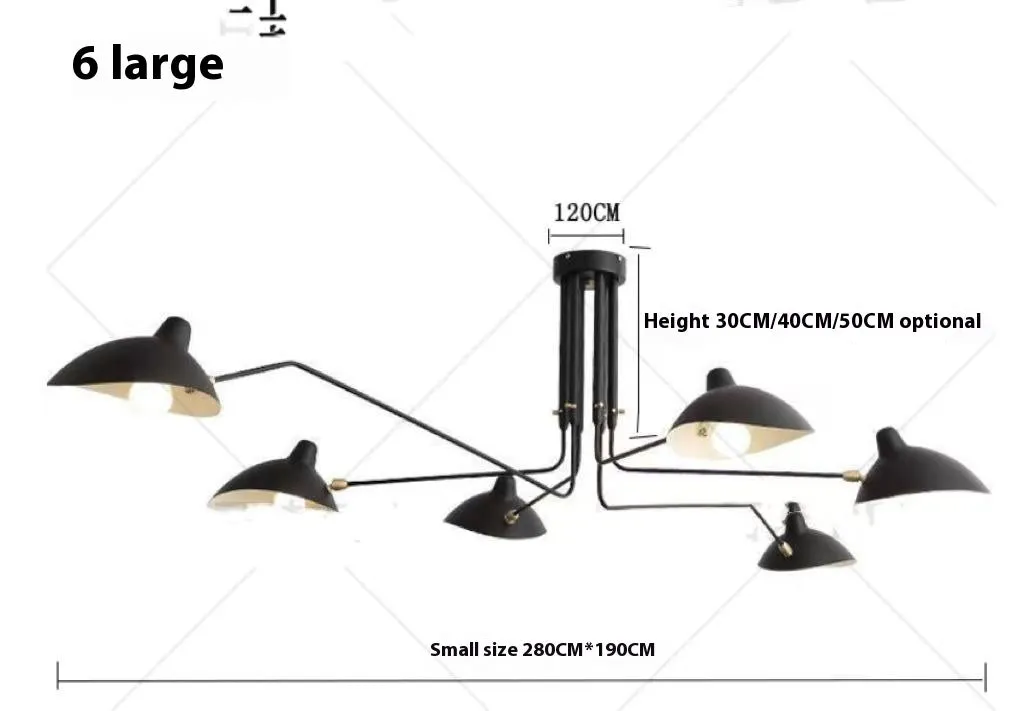 Nordic ceiling lamp with 3 heads size 185CM for bedroom or dining room warm light