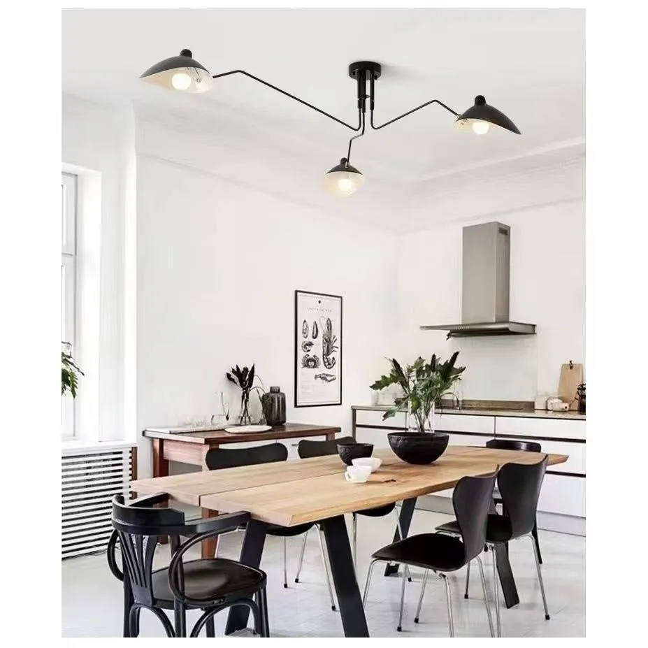 Nordic ceiling lamp with 3 heads size 185CM for bedroom or dining room warm light