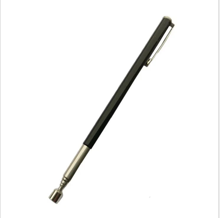 Stainless steel retractable magnetic pickup tool extended to 53cm on a workshop bench