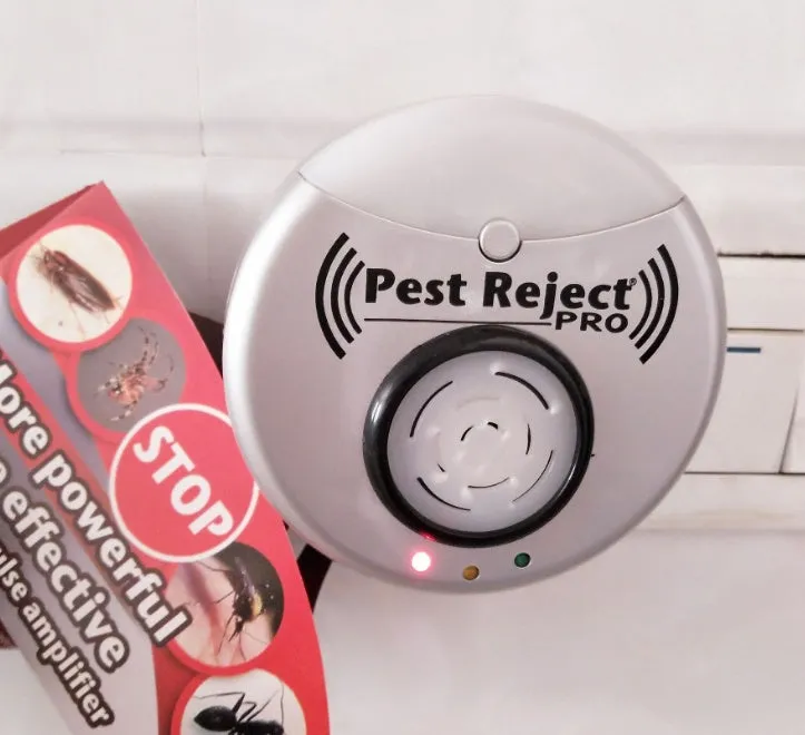 Silver grey intelligent ultrasonic mosquito repellent with compact 10cm size and plug