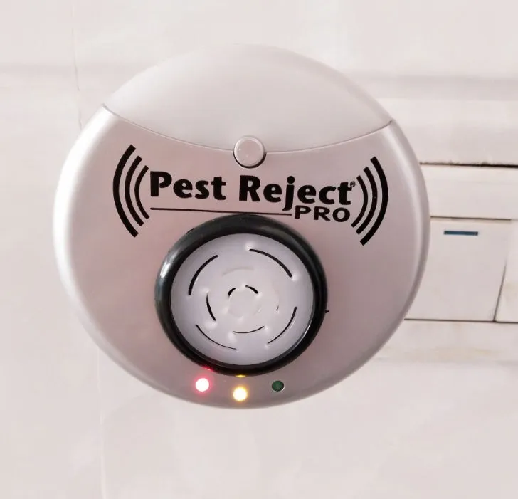 Silver grey intelligent ultrasonic mosquito repellent with compact 10cm size and plug