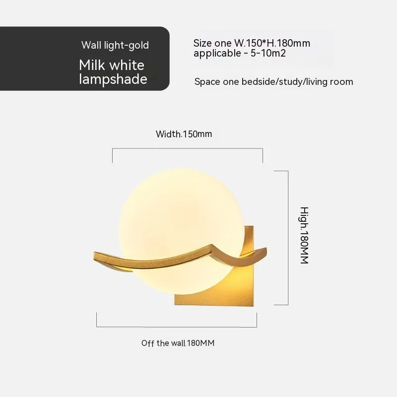 European wall lamp 5017 B with black milky white cover for bedside use