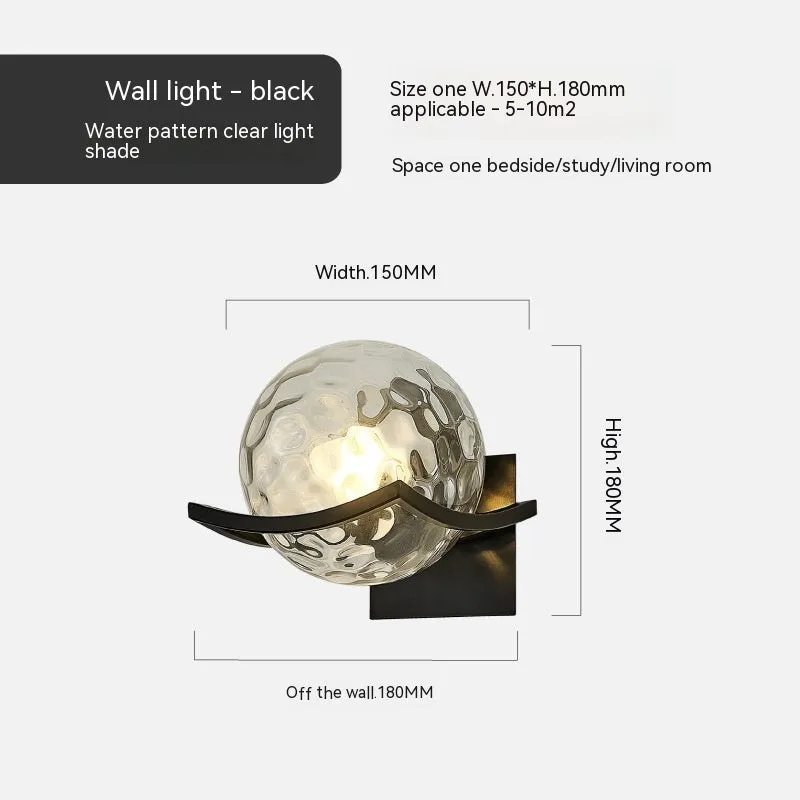 European wall lamp 5017 B with black milky white cover for bedside use