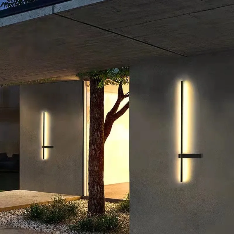 Outdoor waterproof stainless steel wall lamp with warm white 3000K light for courtyard and stairs