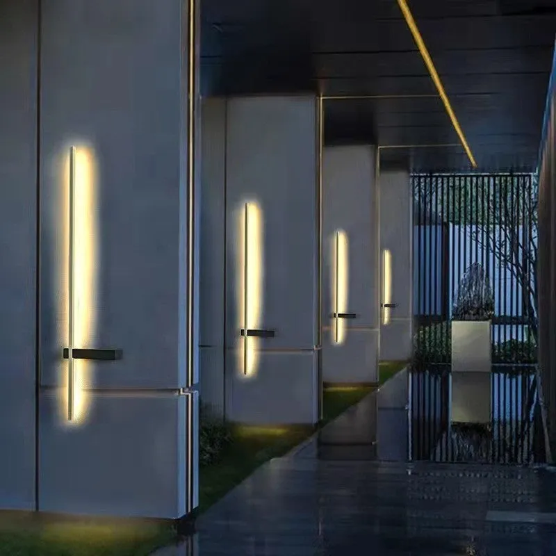 Outdoor waterproof stainless steel wall lamp with warm white 3000K light for courtyard and stairs
