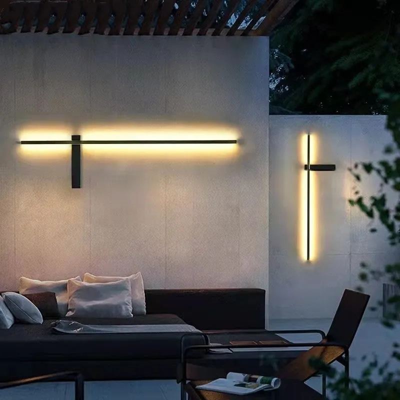 Outdoor waterproof stainless steel wall lamp with warm white 3000K light for courtyard and stairs