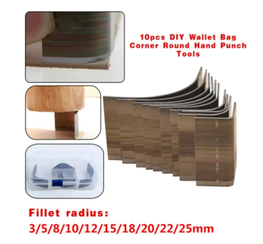 Steel leather die cutting knife die for curved fillet belt cuts with sizes from 2mm to 18mm.