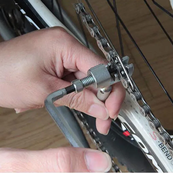Stainless steel bicycle mountain bike repair kit with multi-tool combination equipment in black and gold finishes