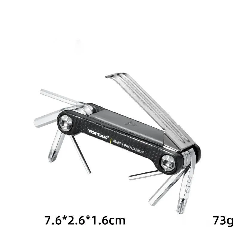 Stainless steel bicycle mountain bike repair kit with multi-tool combination equipment in black and gold finishes