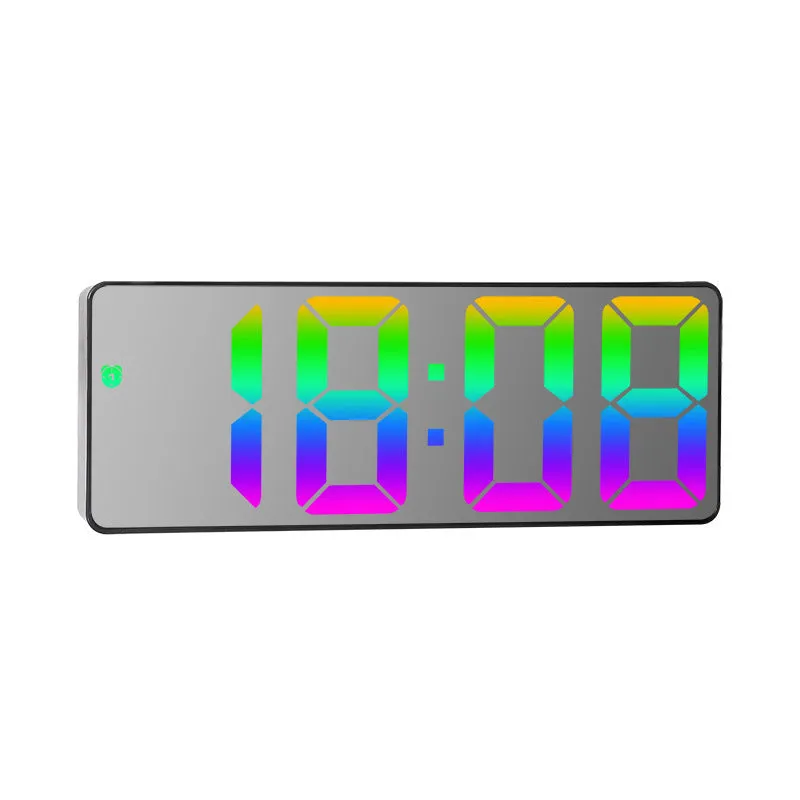 Big screen and font electronic bedside clock with 10mm thick plastic shell in modern simplicity, black or white colour options