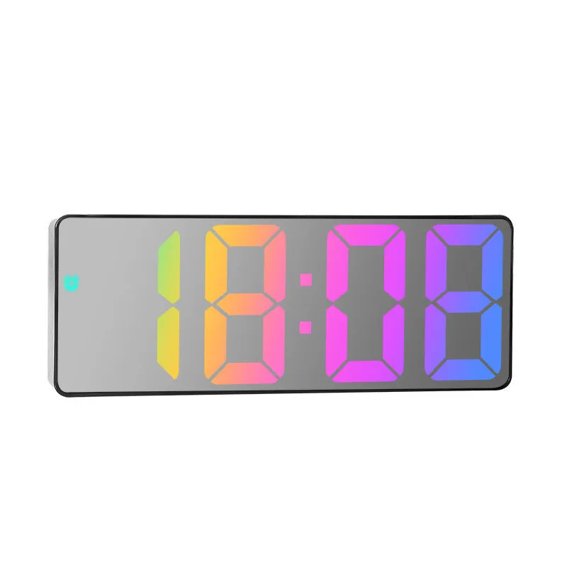 Big screen and font electronic bedside clock with 10mm thick plastic shell in modern simplicity, black or white colour options