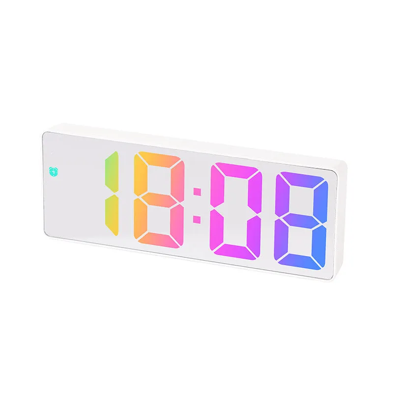 Big screen and font electronic bedside clock with 10mm thick plastic shell in modern simplicity, black or white colour options