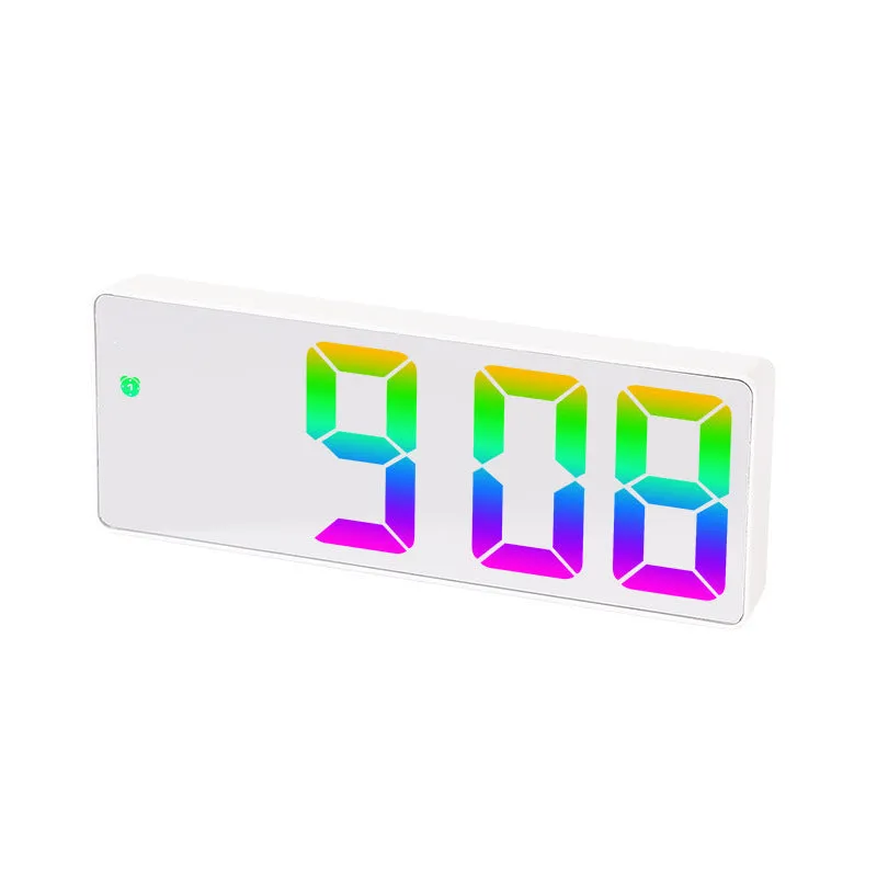Big screen and font electronic bedside clock with 10mm thick plastic shell in modern simplicity, black or white colour options