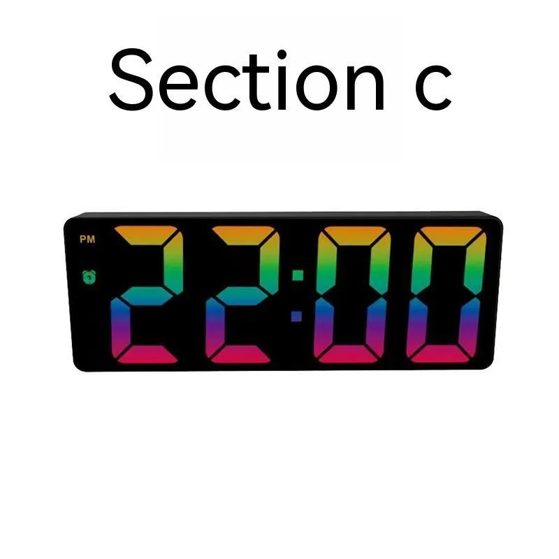 Big screen and font electronic bedside clock with 10mm thick plastic shell in modern simplicity, black or white colour options