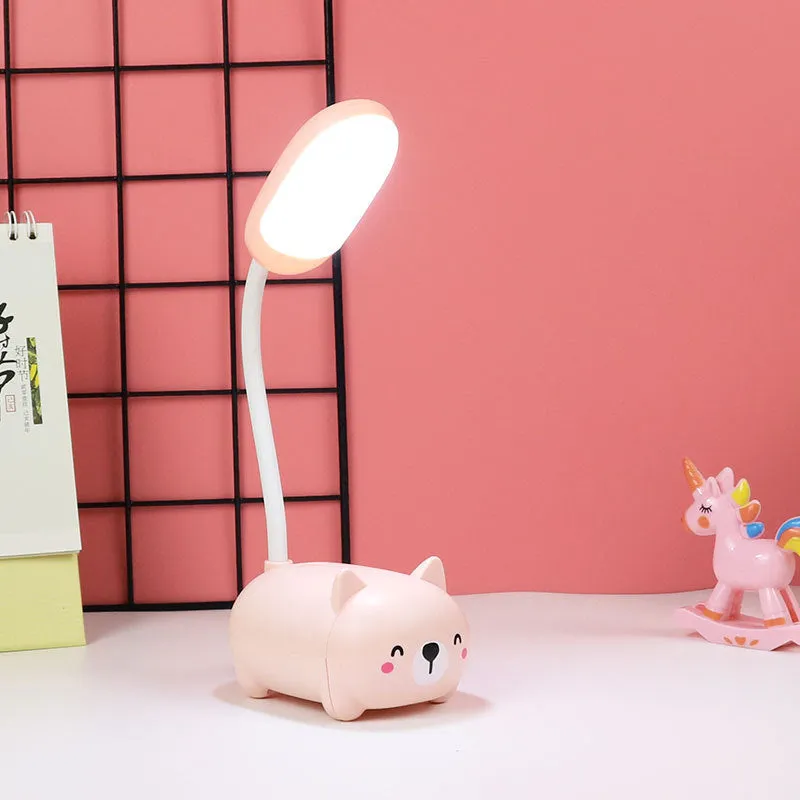 Girl heart LED table lamp guard lamp book light with USB charging, warm white flicker-free light, available in Blue or Pink