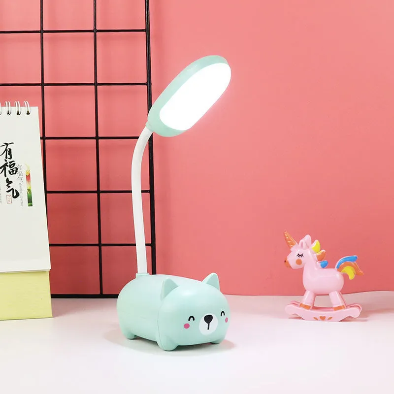 Girl heart LED table lamp guard lamp book light with USB charging, warm white flicker-free light, available in Blue or Pink