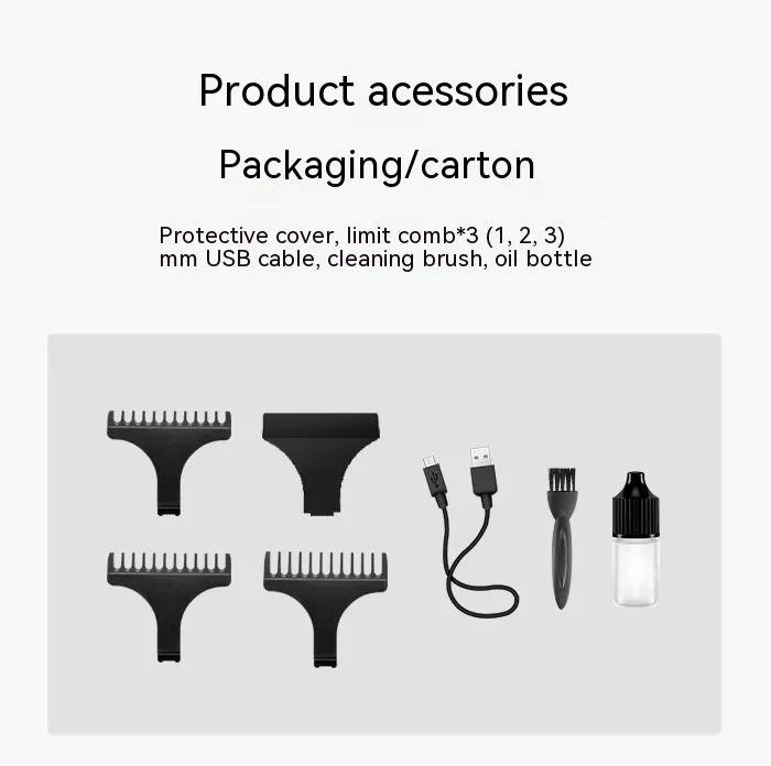Diamond mesh engraving body LC digital display high power oil head trim hair clipper in bronze with limit combs