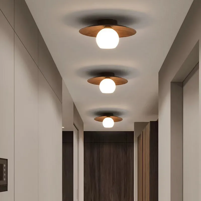 Creative New Chinese style simple ceiling lamp with black stripes finish for entrance hallway lighting