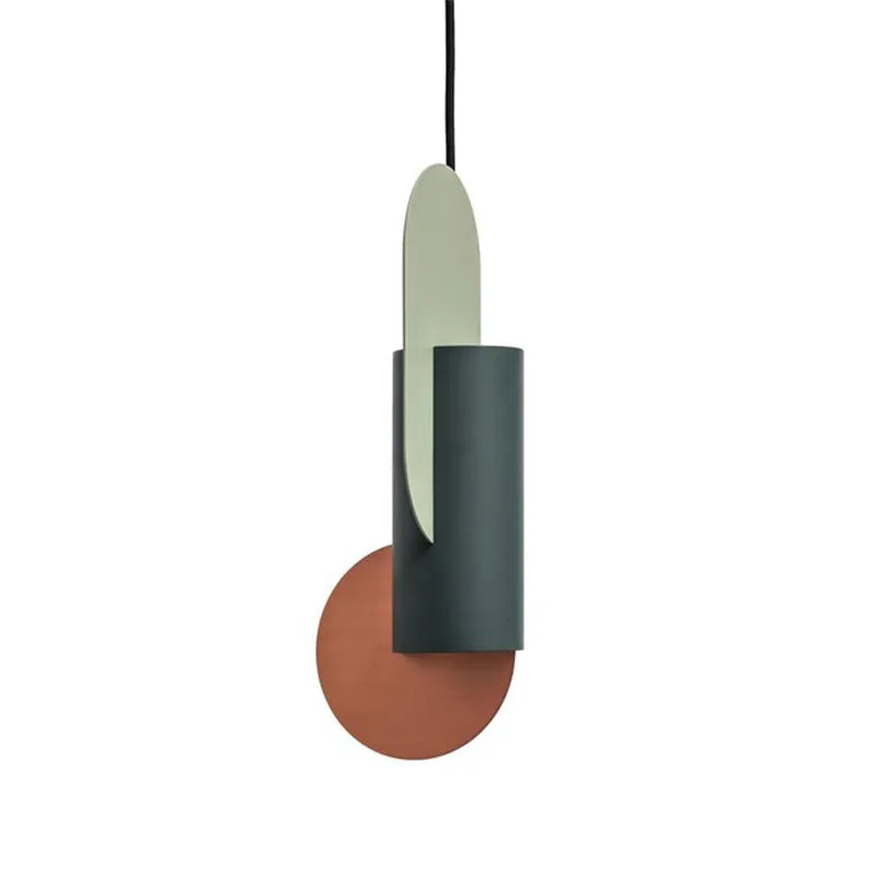 Nordic creative single head small iron LED chandelier in white grey pink, 250x500mm