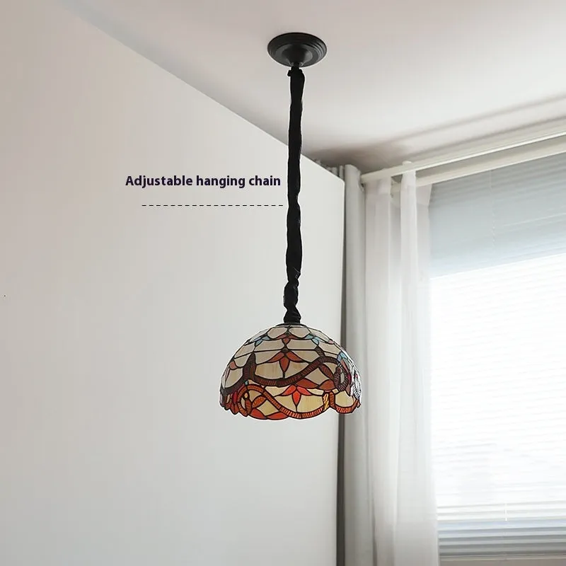 Handwoven glass Mediterranean pendant lamp with ABS and hardware chassis for bedroom or dining room