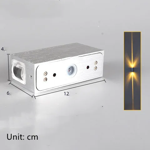 Line Household Aisle Exterior Wall Waterproof Spotlight Wall Lamp aluminium black body 4W LED