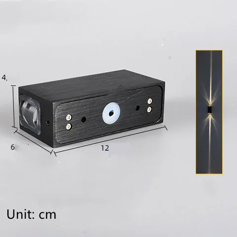 Line Household Aisle Exterior Wall Waterproof Spotlight Wall Lamp aluminium black body 4W LED