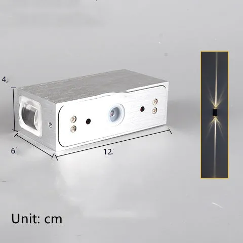 Line Household Aisle Exterior Wall Waterproof Spotlight Wall Lamp aluminium black body 4W LED
