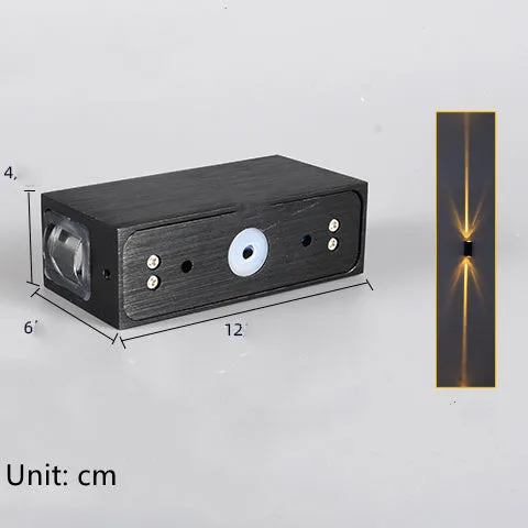 Line Household Aisle Exterior Wall Waterproof Spotlight Wall Lamp aluminium black body 4W LED