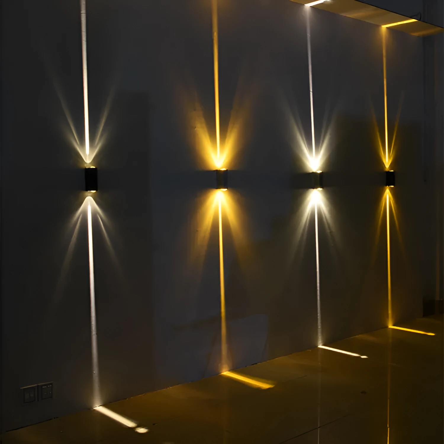 Line Household Aisle Exterior Wall Waterproof Spotlight Wall Lamp aluminium black body 4W LED