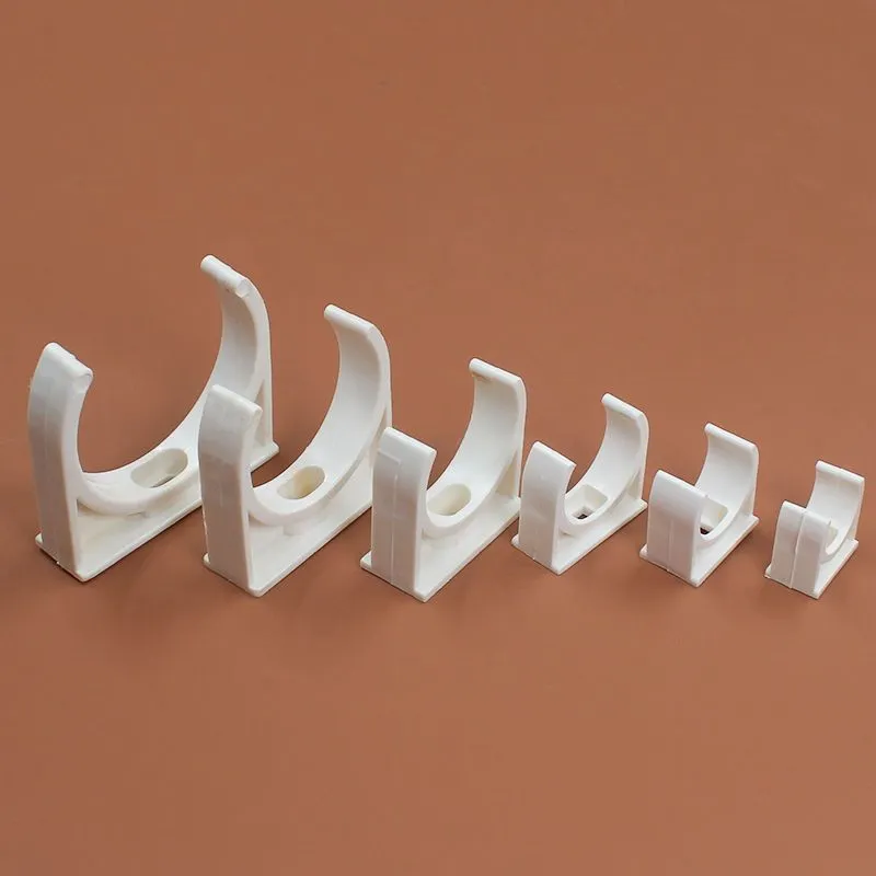 PVC U-shaped card pipe clamp force code plastic pipe clip for 16mm to 50mm pipes in packs of 100 or 200