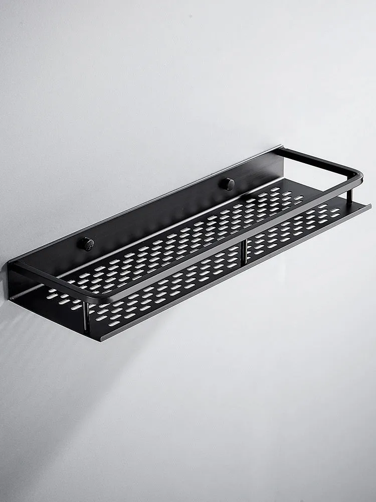 Modern 2-layer aluminium bathroom storage rack with 50kg capacity in a 60cm size option