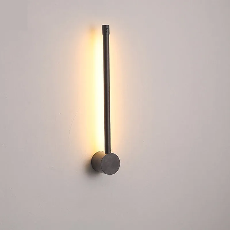 Nordic LED line wall lamp with iron shade, 50x7.5cm, offering 300-600mm size options