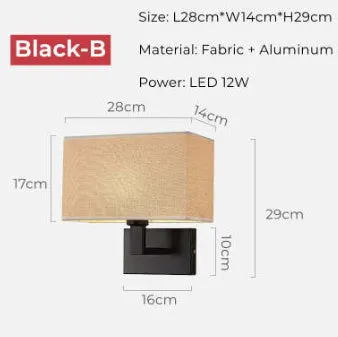 Modern simplicity fabric wall lamp with iron frame copper beige cloth cover for hotel study
