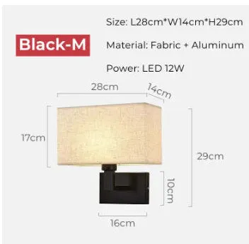 Modern simplicity fabric wall lamp with iron frame copper beige cloth cover for hotel study