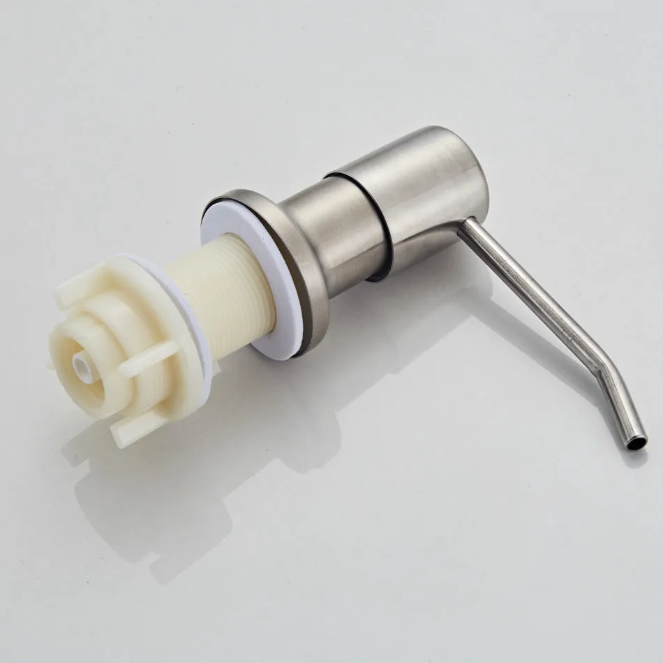 Stainless steel hand-press sink soap dispenser with 1.15m silicone extension tube for bathroom use